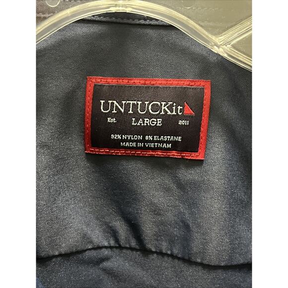 UNTUCKit Mens Blue Long Sleeve Button Dress Shirt Gironde Wrinkle Free Large Reg - Picture 4 of 8